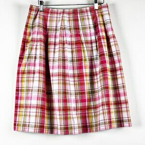 2/$30 Talbots Petites Cotton Plaid Skirt 8